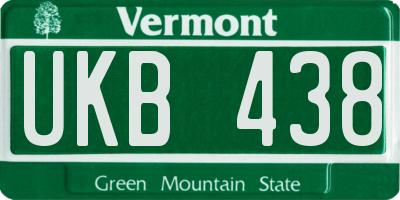 VT license plate UKB438