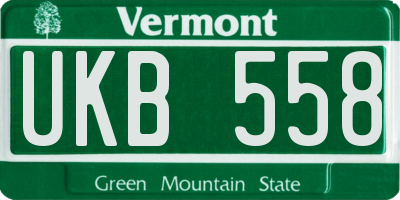 VT license plate UKB558
