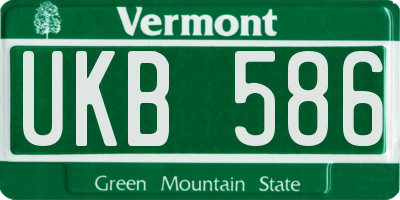 VT license plate UKB586