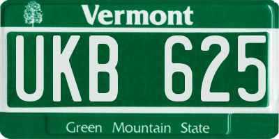VT license plate UKB625