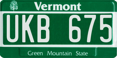 VT license plate UKB675