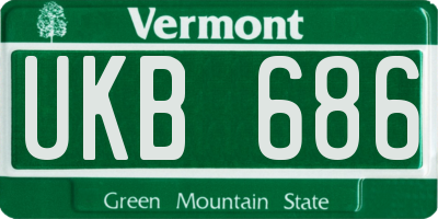 VT license plate UKB686