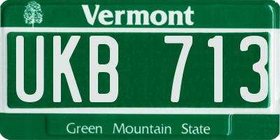 VT license plate UKB713