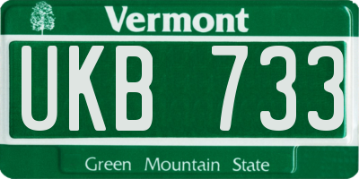 VT license plate UKB733