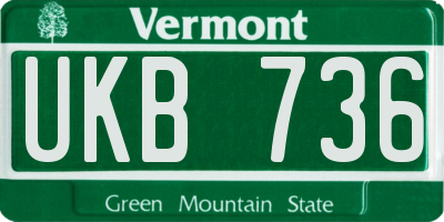 VT license plate UKB736