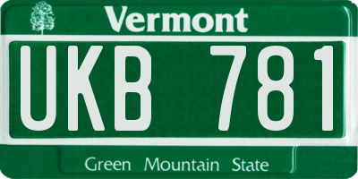 VT license plate UKB781