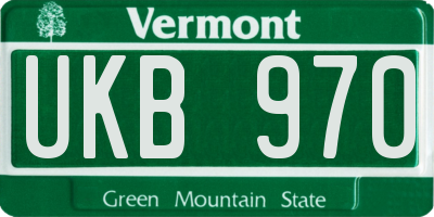 VT license plate UKB970