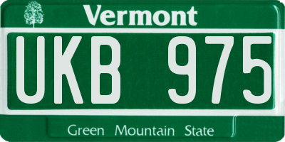 VT license plate UKB975