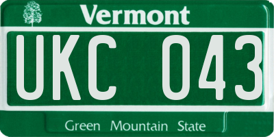 VT license plate UKC043