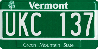 VT license plate UKC137
