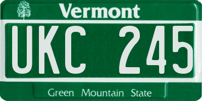 VT license plate UKC245