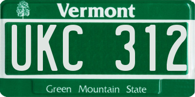 VT license plate UKC312