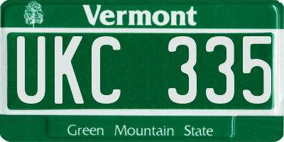 VT license plate UKC335