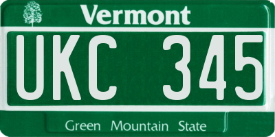 VT license plate UKC345