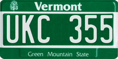 VT license plate UKC355