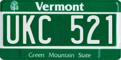 VT license plate UKC521