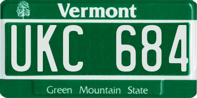 VT license plate UKC684