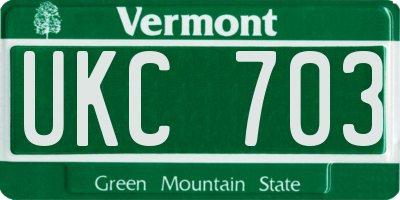 VT license plate UKC703