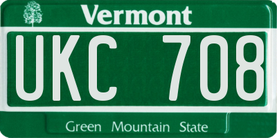VT license plate UKC708