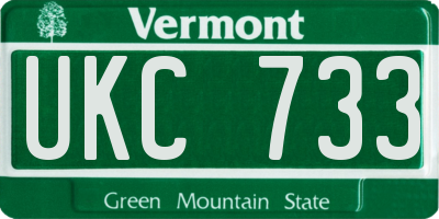 VT license plate UKC733