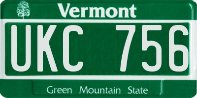 VT license plate UKC756