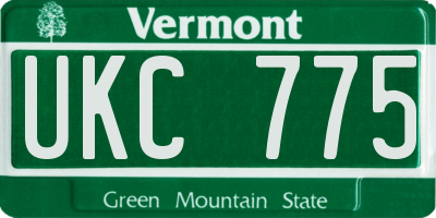 VT license plate UKC775
