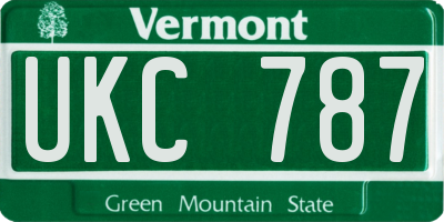 VT license plate UKC787