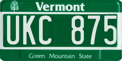 VT license plate UKC875