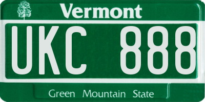 VT license plate UKC888