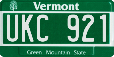 VT license plate UKC921