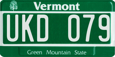 VT license plate UKD079