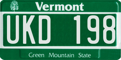 VT license plate UKD198