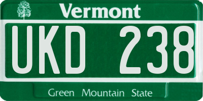 VT license plate UKD238