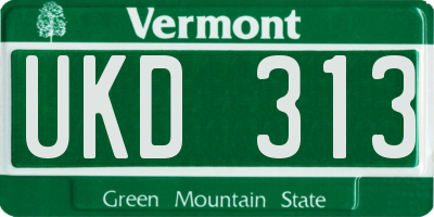 VT license plate UKD313