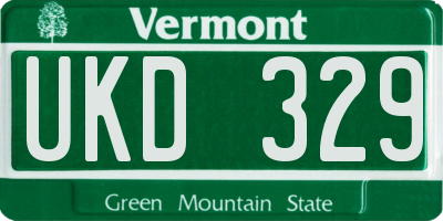 VT license plate UKD329