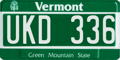VT license plate UKD336