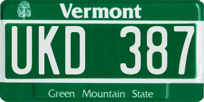 VT license plate UKD387