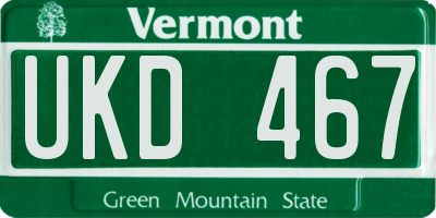 VT license plate UKD467