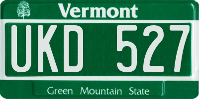 VT license plate UKD527
