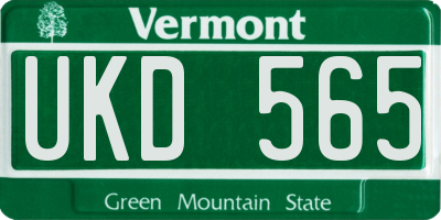 VT license plate UKD565