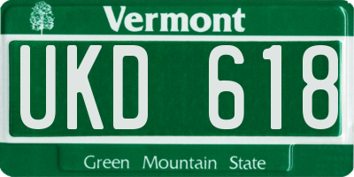 VT license plate UKD618