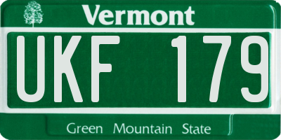 VT license plate UKF179