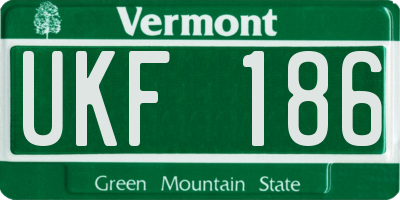 VT license plate UKF186