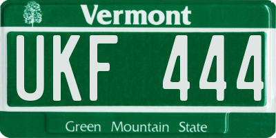 VT license plate UKF444