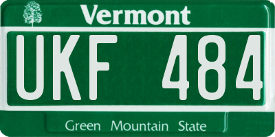 VT license plate UKF484