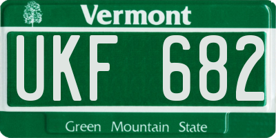 VT license plate UKF682