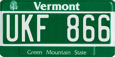 VT license plate UKF866