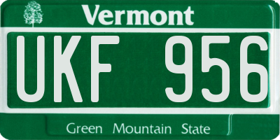 VT license plate UKF956