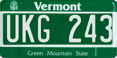 VT license plate UKG243