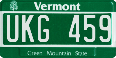 VT license plate UKG459